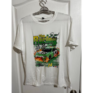 Men's MANFINITY Racing Graphic Short Sleeve Tee XL White Green